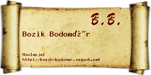 Bozik Bodomér névjegykártya